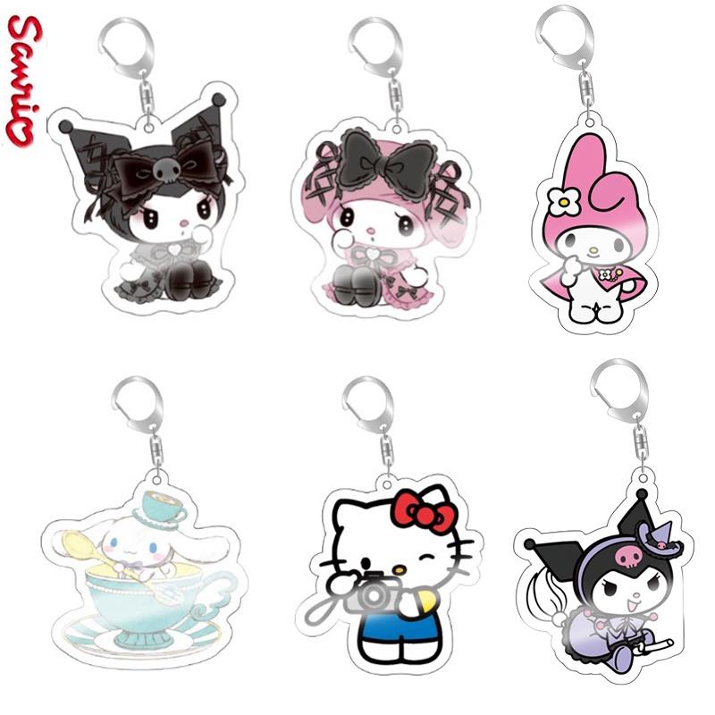 Cute Sanrio Kuromi Toy Keychain Melody Keyring Pendant For Kids Gift Anime