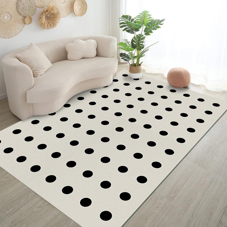 Black White Checkerboard Fluffy Carpet Living Room Decoration Home Sofa Cream Style Bedroom Girl Room Rug Anti-skid Floor Mat
