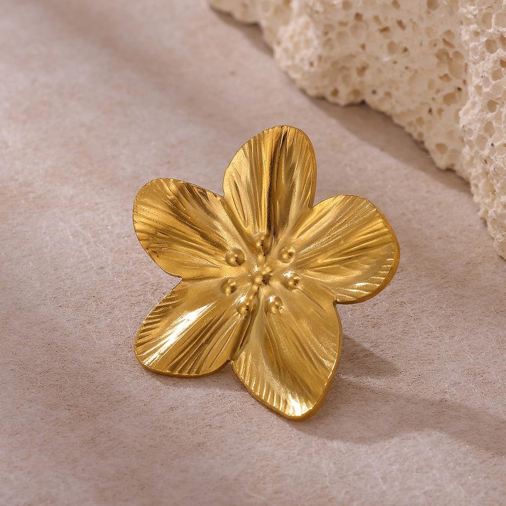 Spilla da Donna Elegante Colore Oro Decorazione Spirale Geometrica Fiore di Sole Spille Acciaio Inossidabile Impermeabile Gioielli per Feste Matrimoni