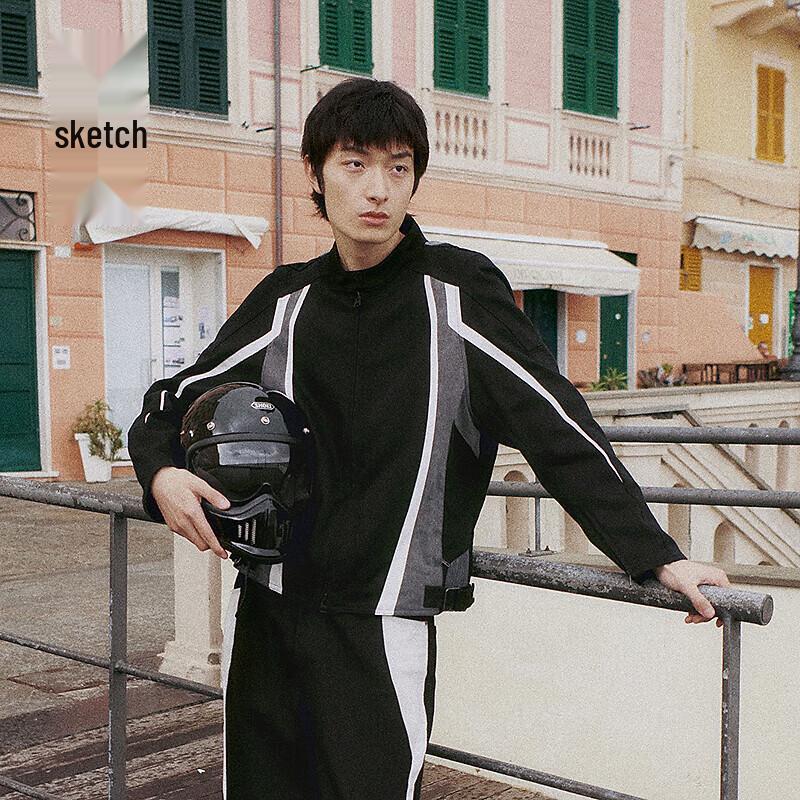 

CROQUIS Men s 2025 Spring Stand-Collar Loose Denim Jacket XS