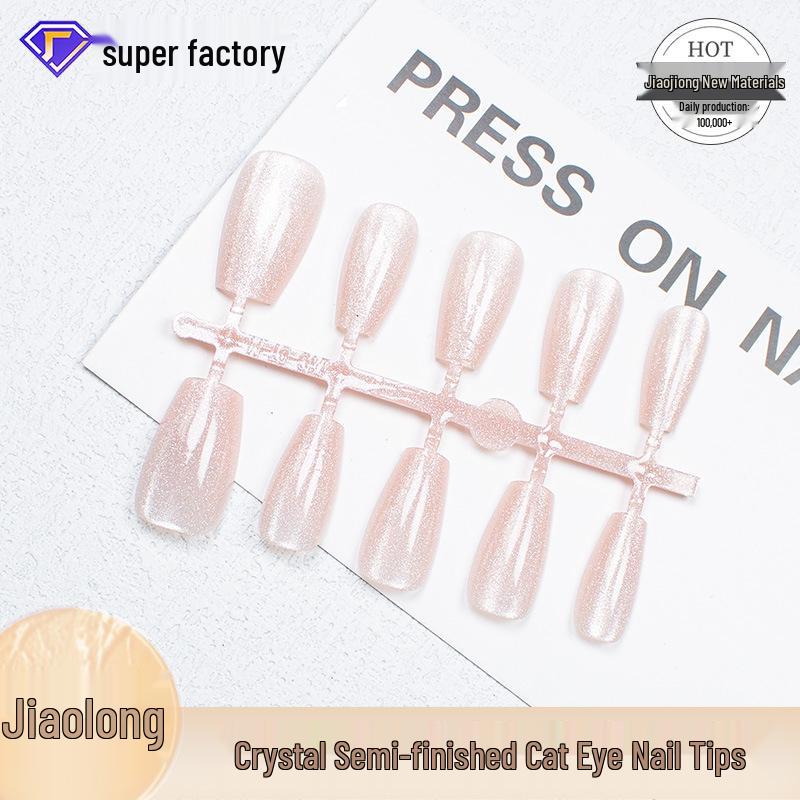 

Jiaolong Pink Cat Eye Handmade Wearable Nail Pieces for DIY Nail Salon S (No Adhesive)