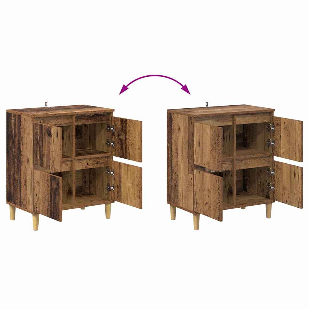 Sideboards 3 Pcs Reclaimed Wood 60 X 35 X 70 Cm Engineered Wood