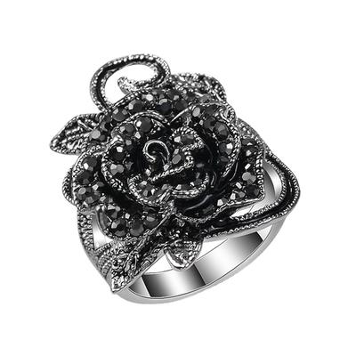 Dámske prstene Flower Retro Rose Diamond Ring Dámsky prsteň