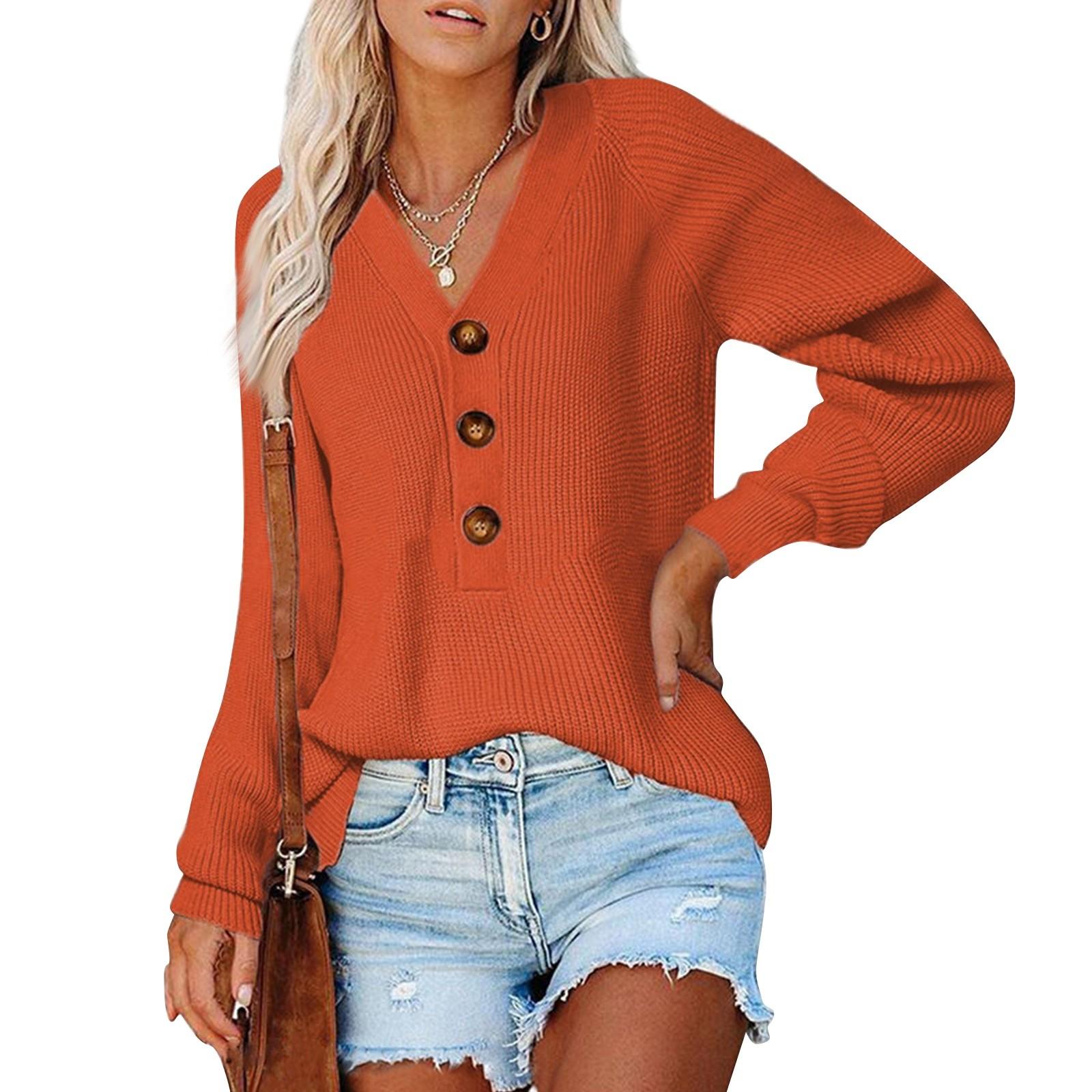 

Жіночий модний повсякденний светр у стилі печворк з довгими рукавами, пуловер, топ S помаранчевий