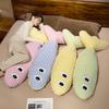 Cartoon Soft Plaid Fish Long Strip Throw Pillow Plush Toy Big Fish Doll Home Pillow Girl Rag Doll