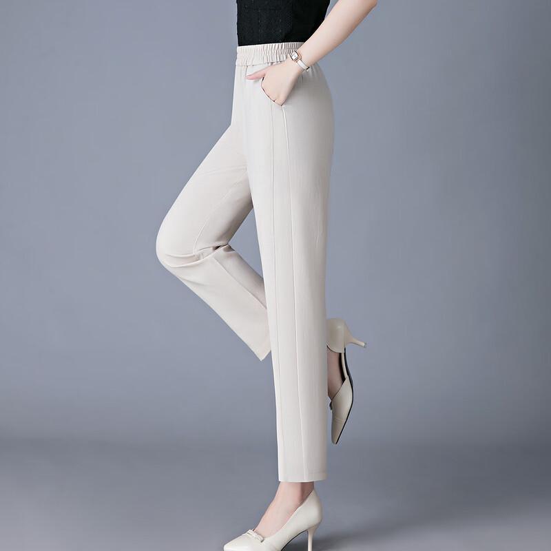 WoXue 2025 Women's Elastic Waist Cropped Pants