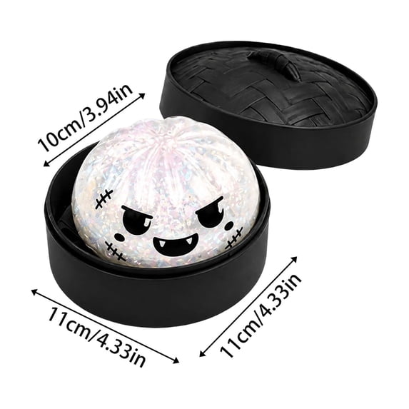 Halloween Ghost Dumpling Squishy, Dumplings Squishies with Steamer Stress Balls, Elastic Stretch Fidget Sensory Toy,1PCS