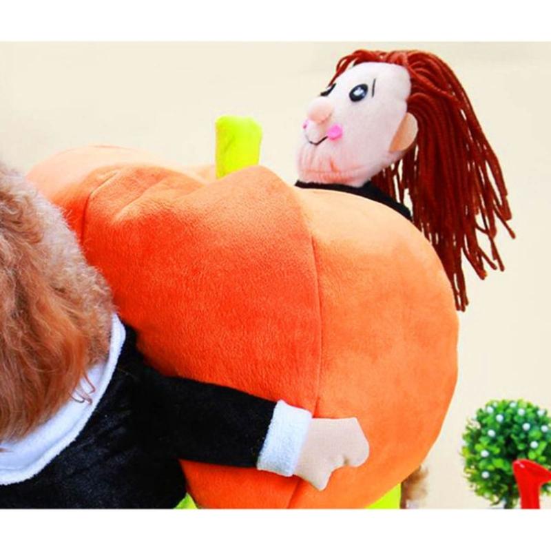 Funny Dolls Pumpkin Costume for Dogs Pet Halloween Holiday Accessories Photo Props Suitable Cats and Dogs