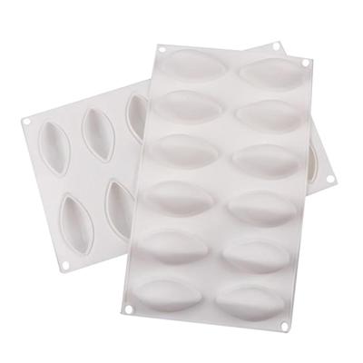 12 hohlraum Silikon Kuchen Fondant Form Form Quenelle Geformt Form Mousse Kuchen Werkzeug