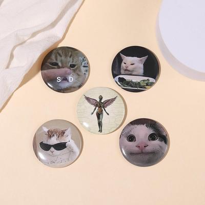 Cute Cartoon Cat and Girl Alloy Brooch for Bags & Clothing