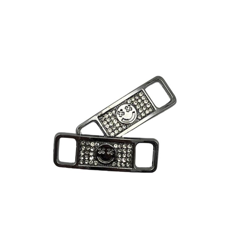 2 stuks Chique Legerings Schoenvetersluitingen - Modieuze DIY Accessoires voor Laarzen & Sieraden, Schoenveters gray