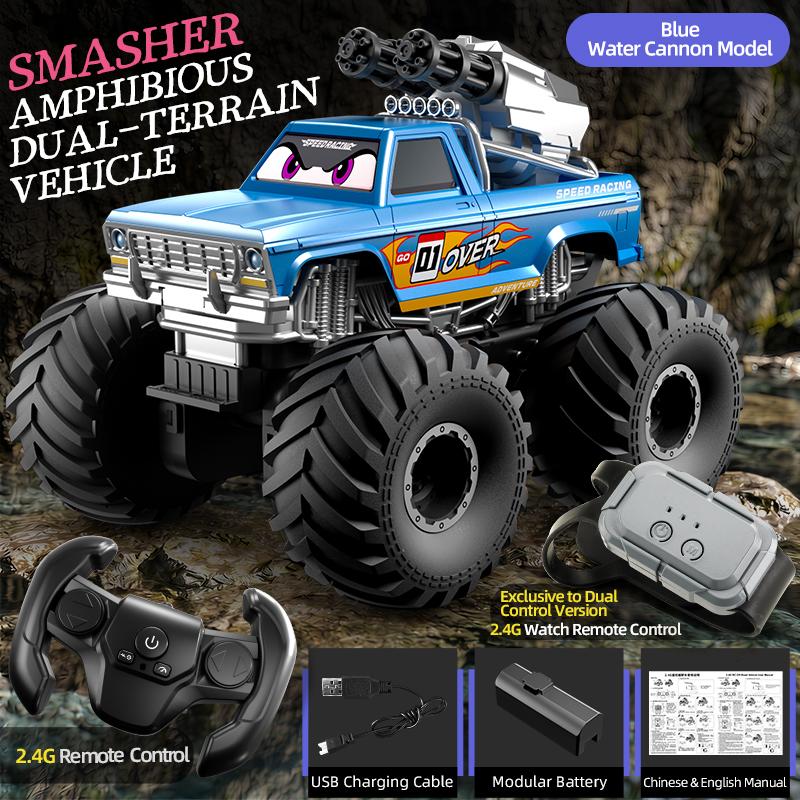 Jjrc Rc Truck Water Gun Amphibious Car Q245Pro Remote Control Climbing Off-Road Stunt With Gesture Vehicle Waterproof Summer Toy