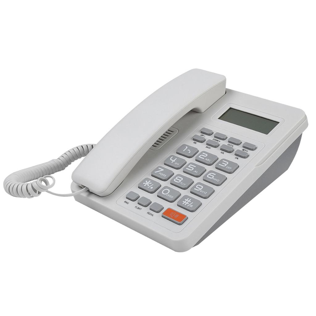 Home Hotel Wired Corded Desktop Phone Office Landline Telephone DTMF FSK English Display White