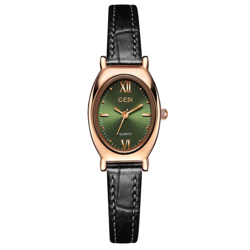 

High-Value Leather Women S Watch, Exquisite Oval High-End Quartz Watch, Guangzhou Women S Waterproof Watch