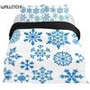 Snowflake Duvet Cover Set Winter Theme Christmas Illustration Cold Weather Season Twin Bedding Set King Size Soft Quilt Cover