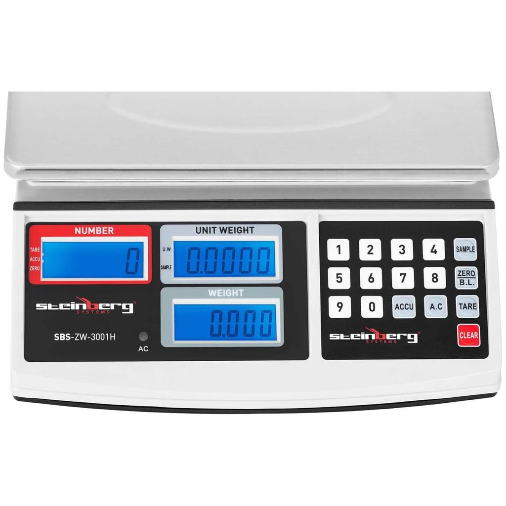 Precision Warehouse Checkweigher Counting Pieces Up to 30Kg LCD