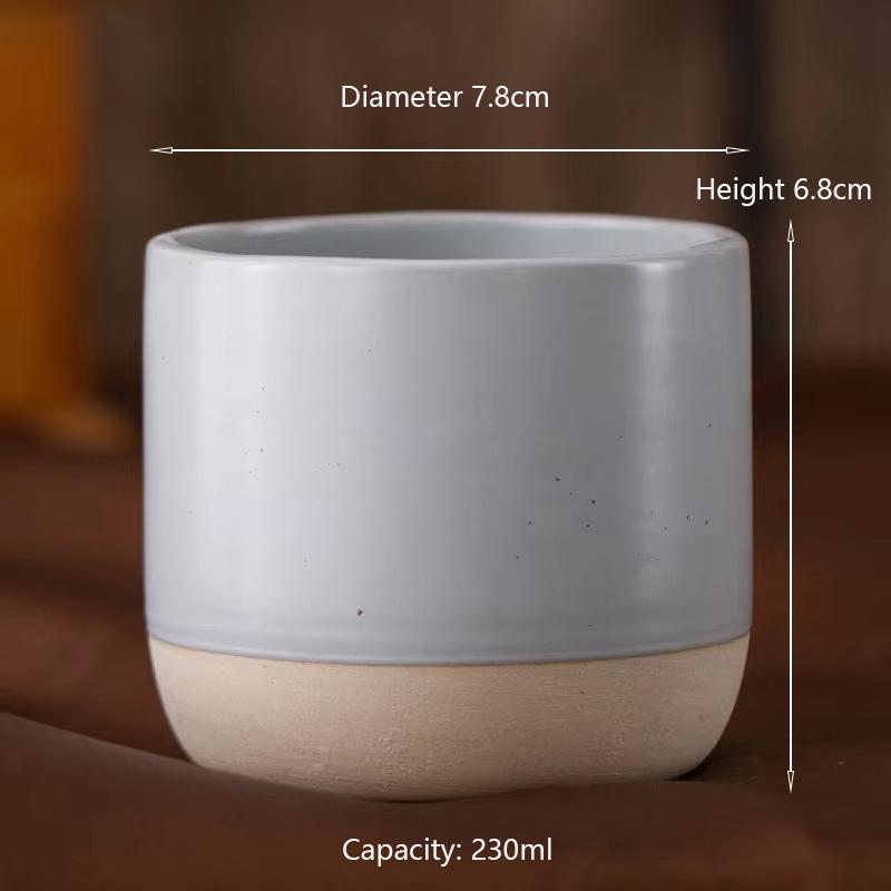 100/180/230ml Ceramic Cup Vintage Coarse Pottery Coffee Cup Japanese-style Cafes Drinkware for Espresso Cappuccino Kung Fu Tea
