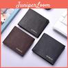 Men's European And American Style Short Wallet With Bold Texture Ultra-thin Pu Leather Money Clip
