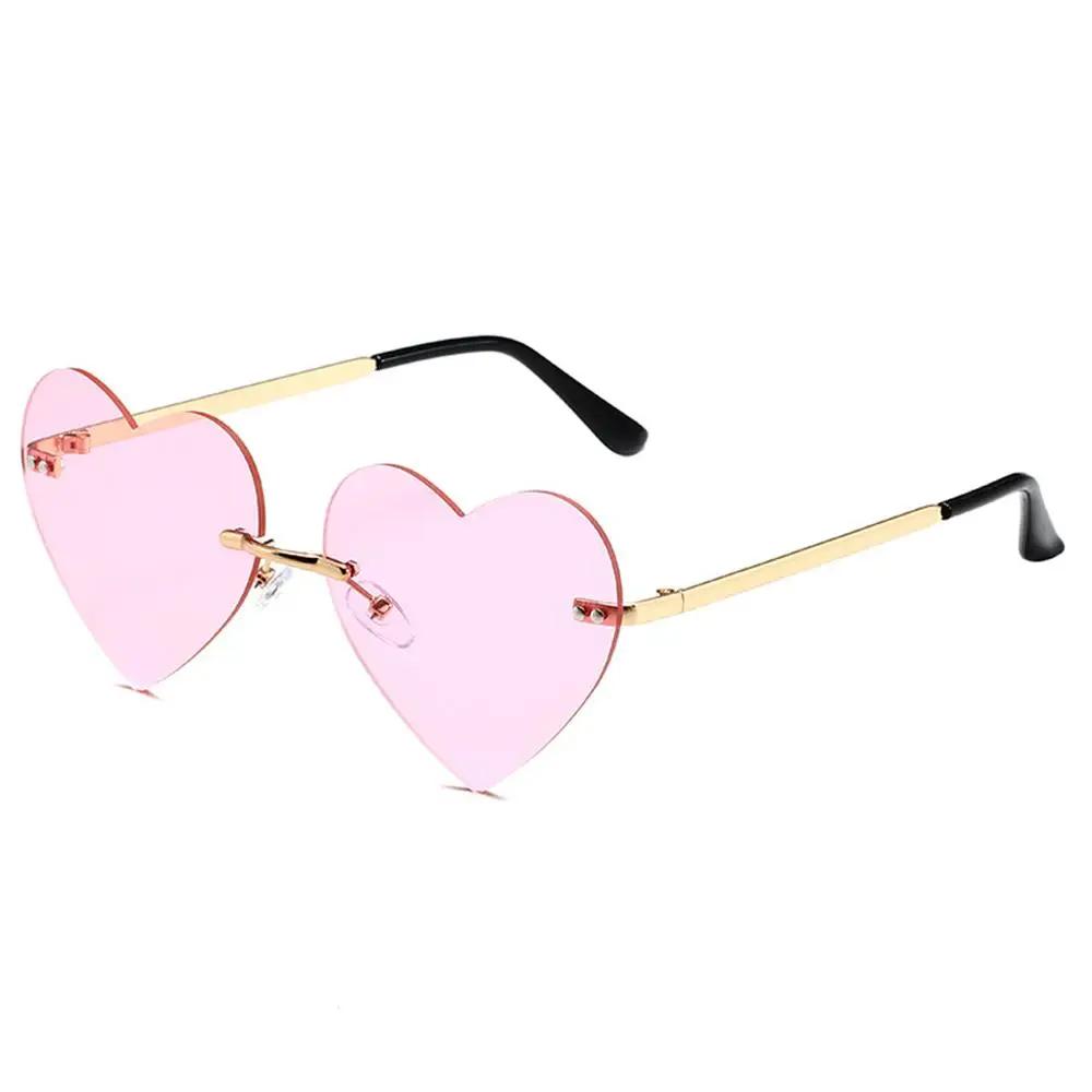 Heart-Shaped Sunglasses Heart Sun Glasses Shades Vintage 90s Glasses UV400 Protection Metal Frame Sunglasses Fancy Accessories