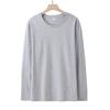 Men's Plus Size Crew Neck Long Sleeve Combed Cotton T-shirt - Solid Color, Spring/Autumn Style