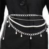 Sexy Multi-layer Imitation Pearl Tassel Pendant Waist Belly Belt Chain Women Summer Bikini Rave Body Jewelry Y2K Accessories