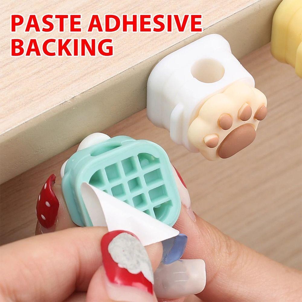5pcs 3D Cat Claw Charging Line Winder Magnetic Cable Holder Multi-functional Cable Clip Buckle