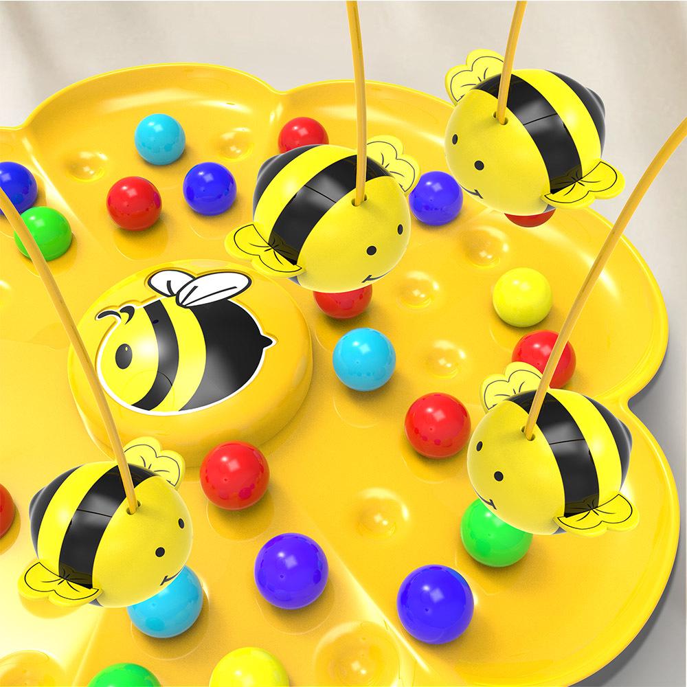 Clumsy Little Bee Magnetic Beads Fishing Game: Interactive Multiplayer Toy for Kids and Parents