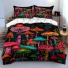 Colorful Mushroom Forest Print Bedding Duvet Cover Set Duvet Cover Pillowcases (1 * Duvet Cover 2 * Pillowcases, without duvet insert)