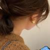 Shaped Brushed Metal Trendy Stud Earrings Women Frosted Earrings Ear Buckles Korean Style Earrings