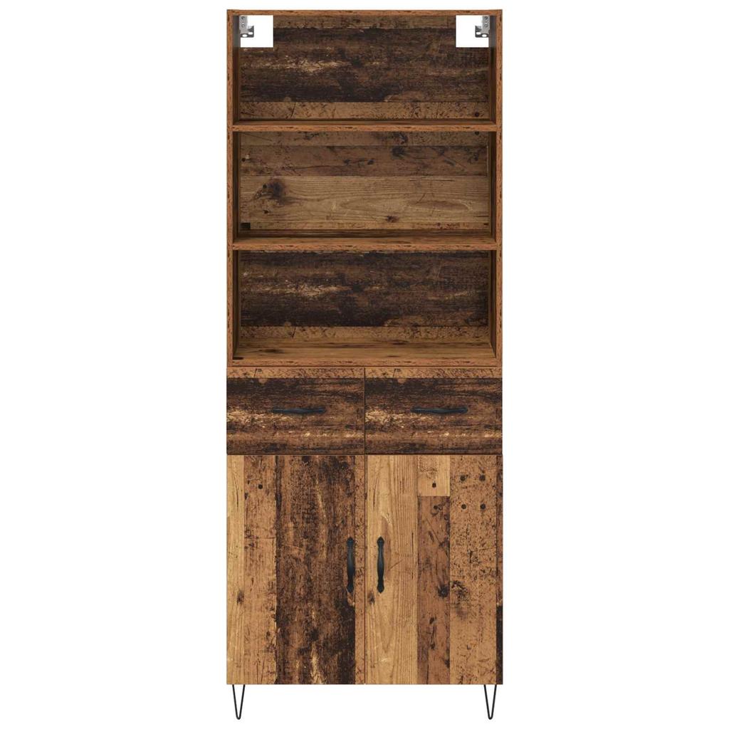 Highboard with Drawers 2 pcs Reclaimed Wood Effect Particleboard
