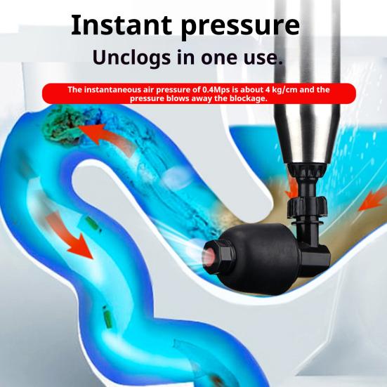 Toilet Unclogger Heavy Duty Vacuum Seal Plunger with 120-Degree Tilt Head Bathroom Clog Remover Clog Remover Tool