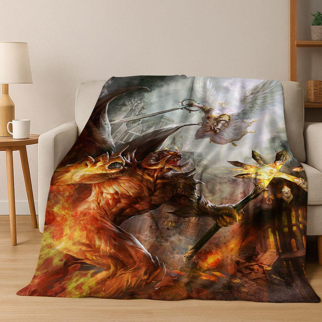 Retro Heroes of Might and Magic Map Games Art Flannel Blanket,Cozy Soft Throw Blanket for Home Bedroom Bed Sofa Cover Gift kids
