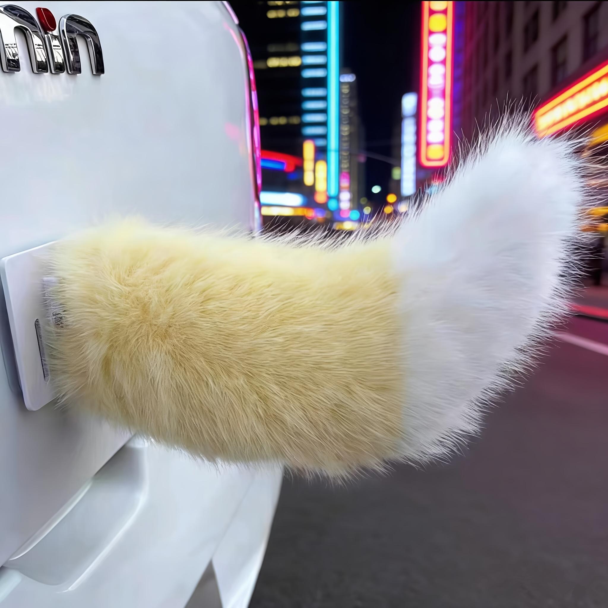 

1PC Car Decorative Tail, Imitation Fox Hair, Two-dimensional Tail Decoration, Suitable for Cars, Bicycles, Electric Vehicles жёлтый
