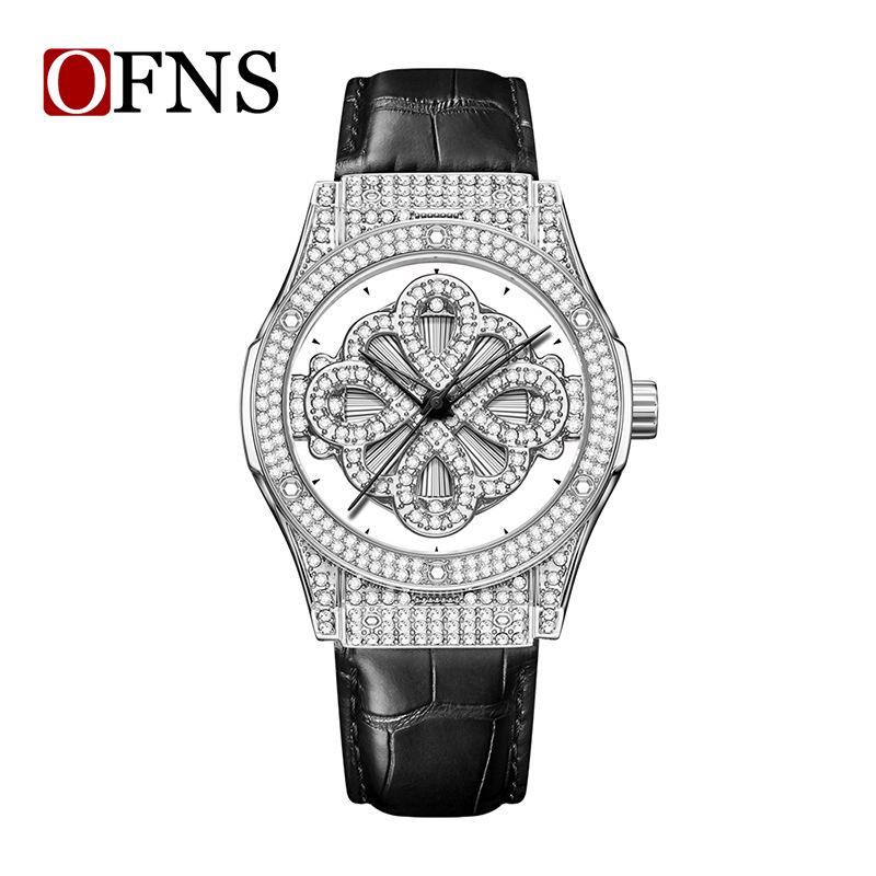OFNS Women s Four-Leaf Clover Quartz Starry Sky Luxury Watch