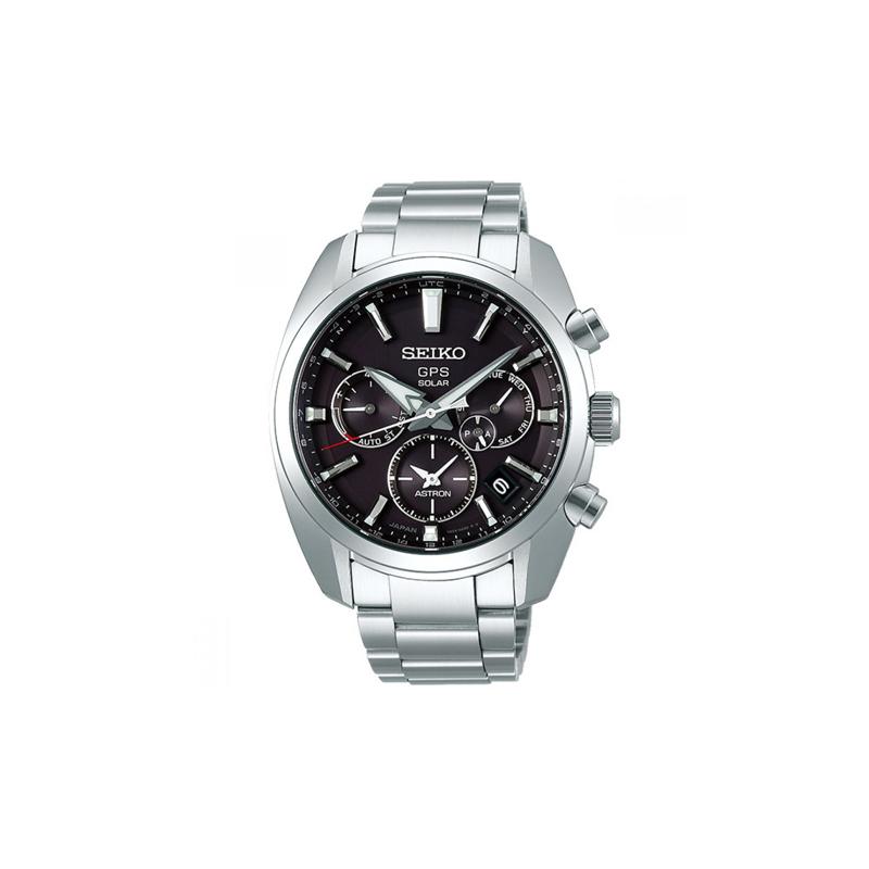 

SEIKO 100 meters waterproof solar Quartz Steel Strap 42.7mm men s watch black dial SBXC021 чорний