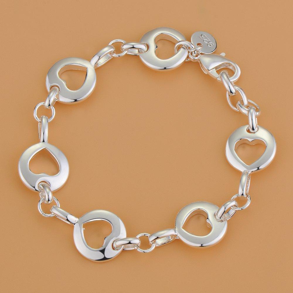 925 Sterling Silver Bracelet Heart High Quality Romance Chain For Woman Men Fashion Engagement Party Wedding Jewelry Gift