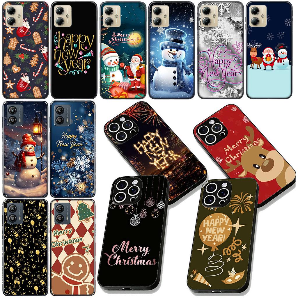Happy New Year Christmas Tree Deer Cover for Samsung Galaxy A06 A05 A14 A50 A51 A52 A12 A13 A23 A70 A07 A25 A26 A72 A56 Case