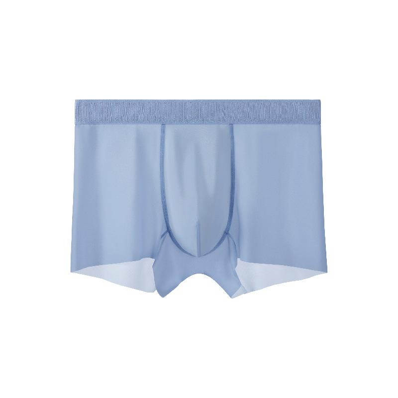 

Summer Transparent Thin Ice Silk Men s Underwear Plus Size Four Corner Pants Antibacterial Inner Crotch Flat Corner Pants L