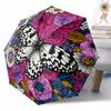1pc Purple Butterfly Garden Automatic Umbrella with 8 Rib Sturdy Construction All Season Women's Umbrella for Travel Fashion Lovers Birthday Y10