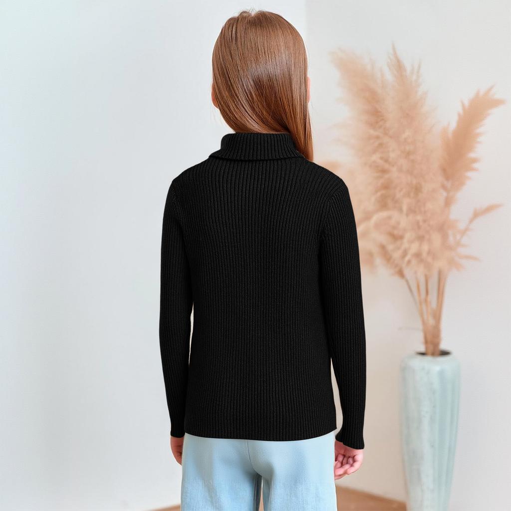 Children's Fashionable Casual Fleece Turtleneck Long-sleeved Top