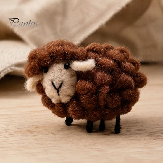 Felt Lamb Decorations Wool Decoration, 3D Felted Sheep Decor, Handmade Animal Crafts Accessory for Clothing Scarves Brooch Hats Bags DIY Supplies