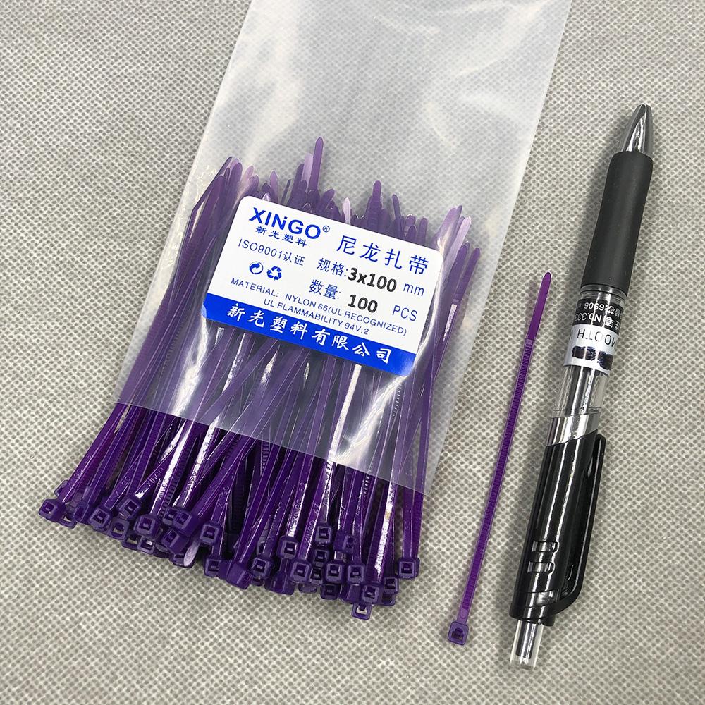 100 teile/beutel 8 Farbe 2,5mm x 100mm 2,5mm * 100mm Selbstsichernde Nylon Draht Kabelbinder kabelbinder Weiß Schwarz Organizer Befestigen Kabel