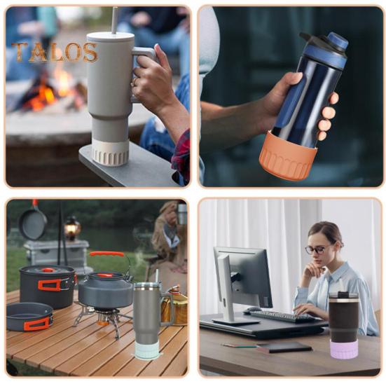 Plastic Water Cup Bottom Protector Water Bottle Protective Boot Sleeve with Non-slip Suction-Cup Bottom Anti-scalding Flask Cup Bottom Bumper