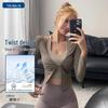 Women's Sexy Long Sleeve Crop Top for Yoga and Running