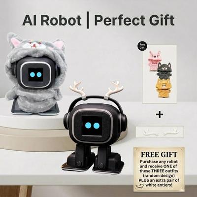 Robot EMO AI | Jucărie Chatbot Inteligent, Interacțiune Emoțională, Cântat și Dansat, Control Vocal, Companioni, Cadouri de Sărbători