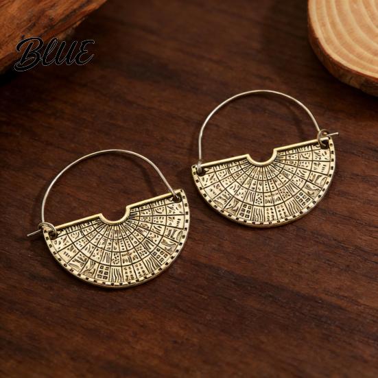 Exaggerated Semicircle Earrings 1 Pair Women Retro Bohemia Style Drop