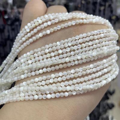 1 Strang Perlmutt Muschelperlen rund Isolationsperlen zur Schmuckherstellung DIY Halskette Armband Ohrringe Zubehör