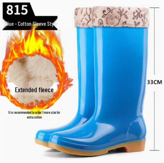 Simple Four Seasons Waterproof Women's High-Top Rain Boots and Shoes for Labor Protection and Cleaning