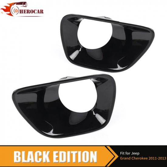 

Black Fog Light Trim Pair Housing Set For Jeep Grand Cherokee 2011-13 Exterior
