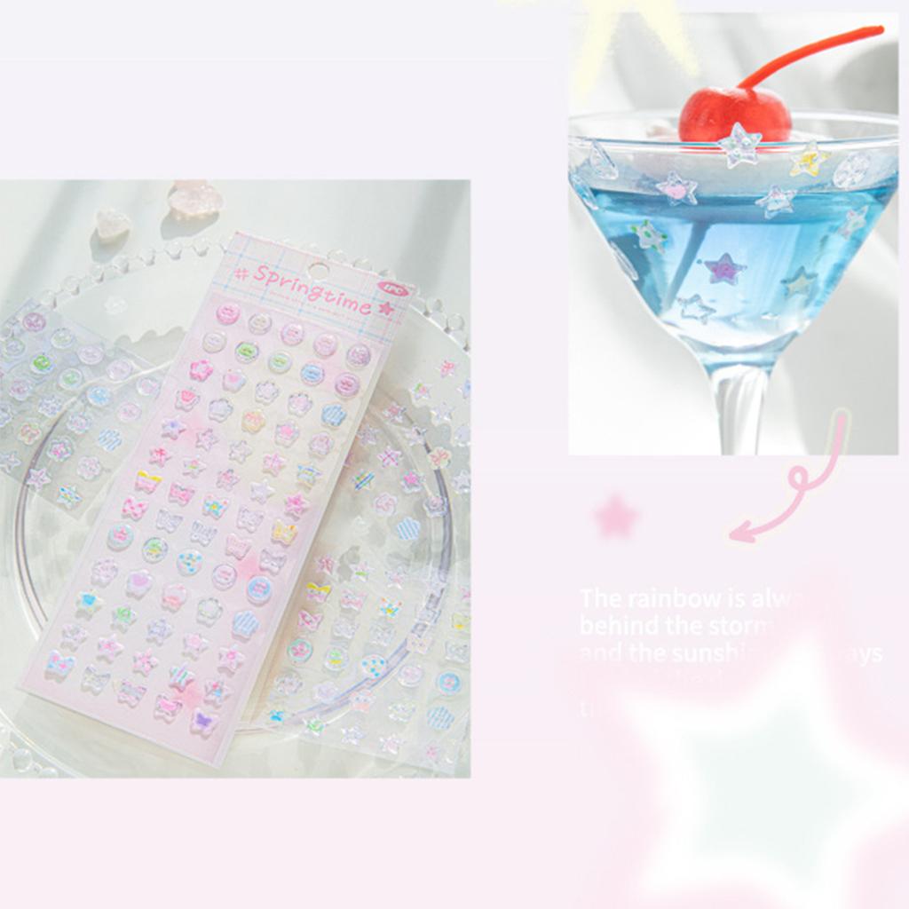 Scrapbook-Sticker Sternförmiger Sticker Epoxid-Dekorationssticker Klebeaufkleber Schreibwaren-Sticker zur Journal-Dekoration